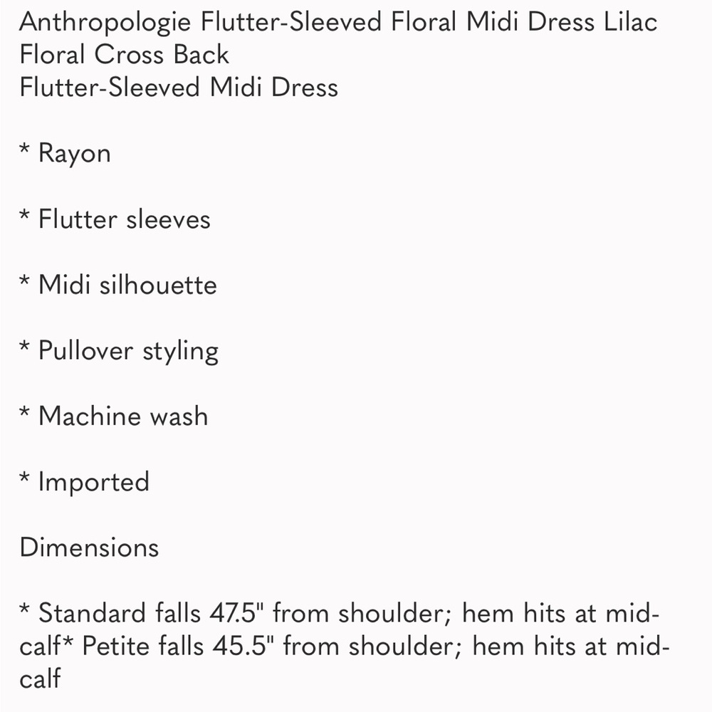 Anthropologie Flutter Sleeved Midi Cross Back Lil… - image 6